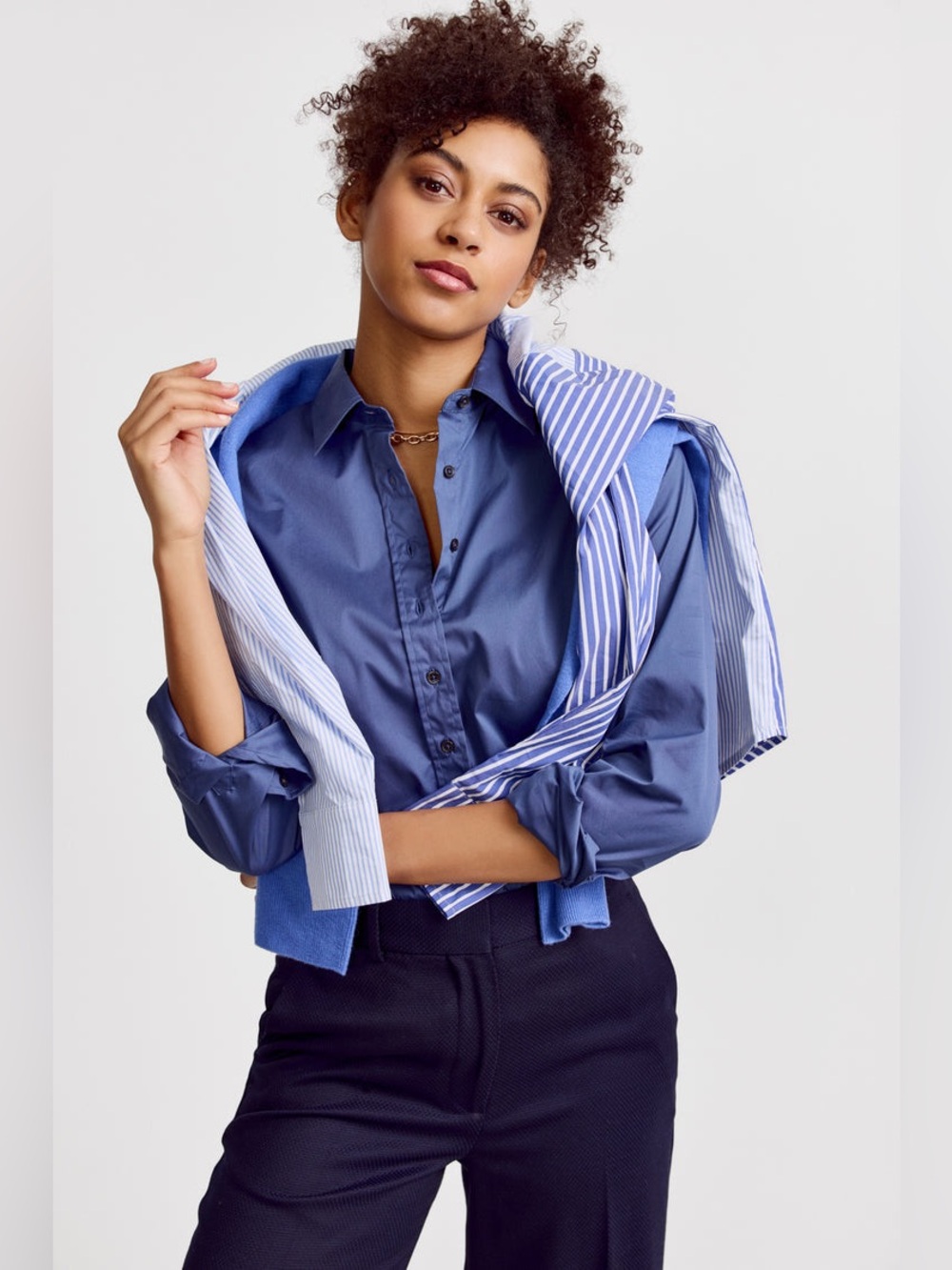 THE SHIRT ROCHELLE BEHRENS MIDWAY BLUE THE ICON BUSINESS CASUAL SZ XL